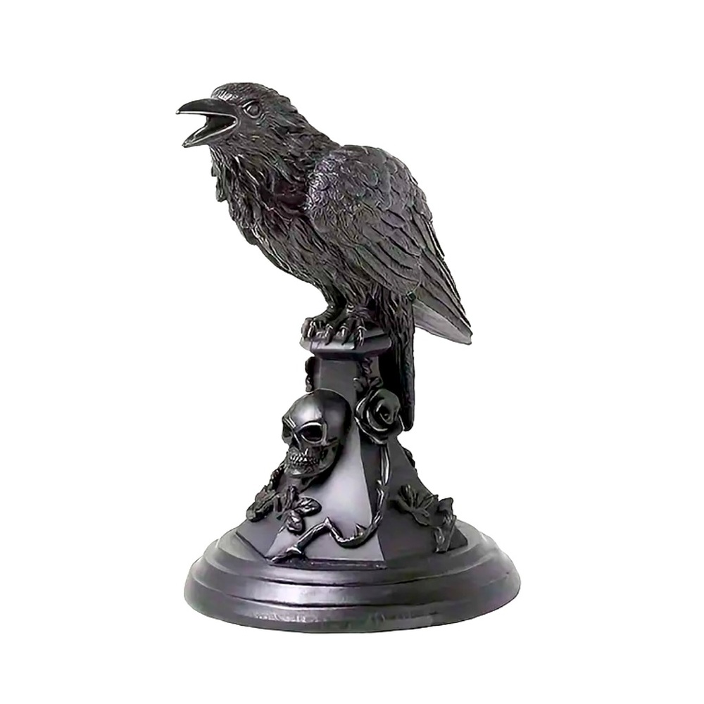 NWOB Poe’s Gothic Raven Black Taper Candle Holder